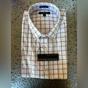 Banana Republic Grant Fit 120s Supina Cotton Dress Shirt